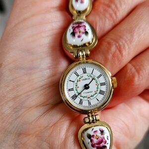 Soviet watch "Chaika" with enamel bracelet, Vintage Watch
